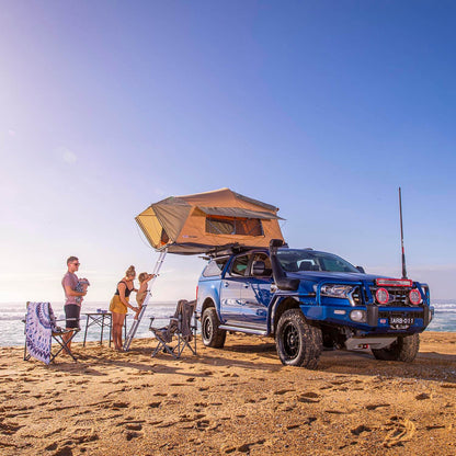 ARB FLINDERS Rooftop Tent 55"x96"x48" Sleeps 2 - Poly/Cotton Canvas Soft Shell Includes Ladder and Mattress