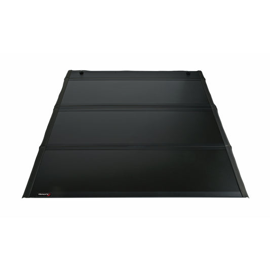 TFX Premium Tri-Fold Tonneau Cover - Hard, 3 Panels, Lockable, Black Aluminum, Carpeted Underside, Rail Clamp Required