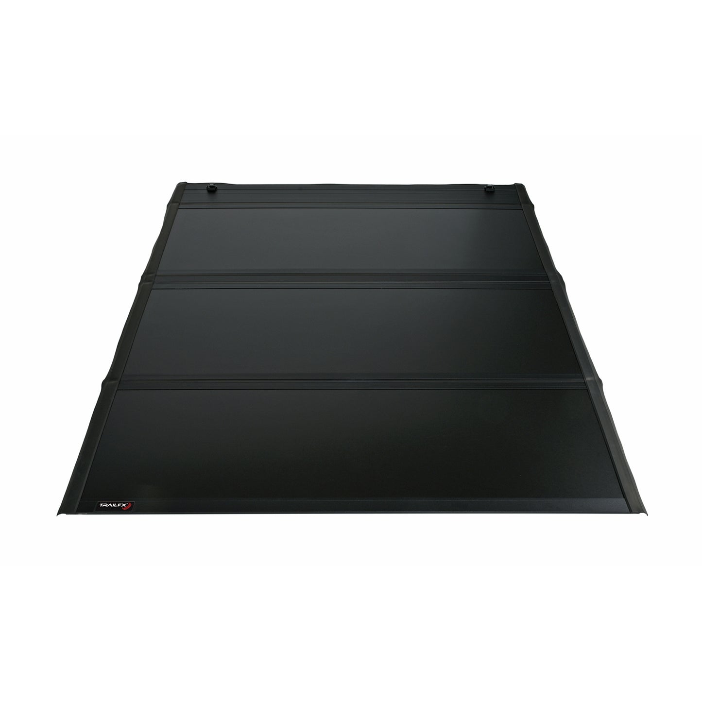 TFX Premium Tri-Fold Tonneau Cover - Hard, Lockable, Black Aluminum, Carpeted Underside