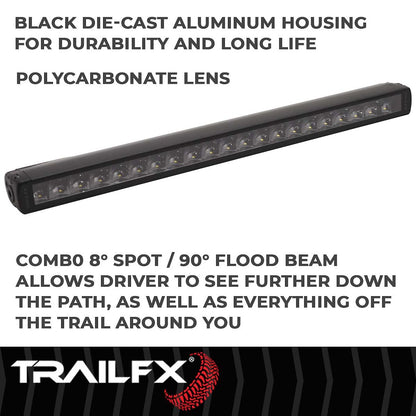 TFX 30" LED Light Bar – 165W, Combo Beam, 13860 Lumens, Black Housing with Wiring & Mounting Brackets