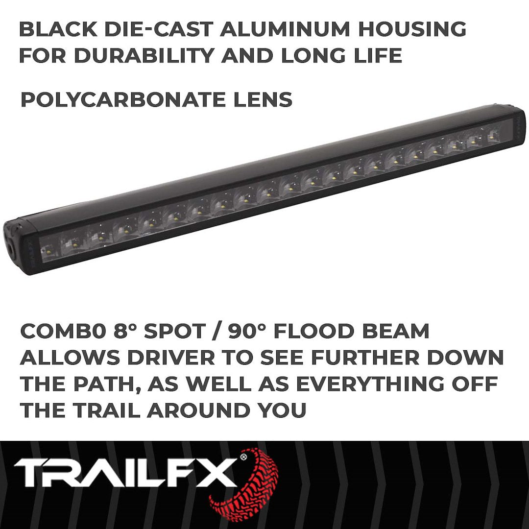 TFX 20" LED Light Bar – 105W, Combo Beam, 8820 Lumens, Black Housing with Wiring & Mounting Brackets