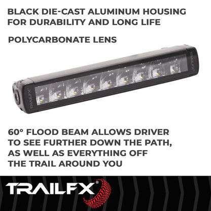 TFX 10" LED Light Bar – 45W, Combo Beam, 3780 Lumens, Black Housing with Wiring & Mounts