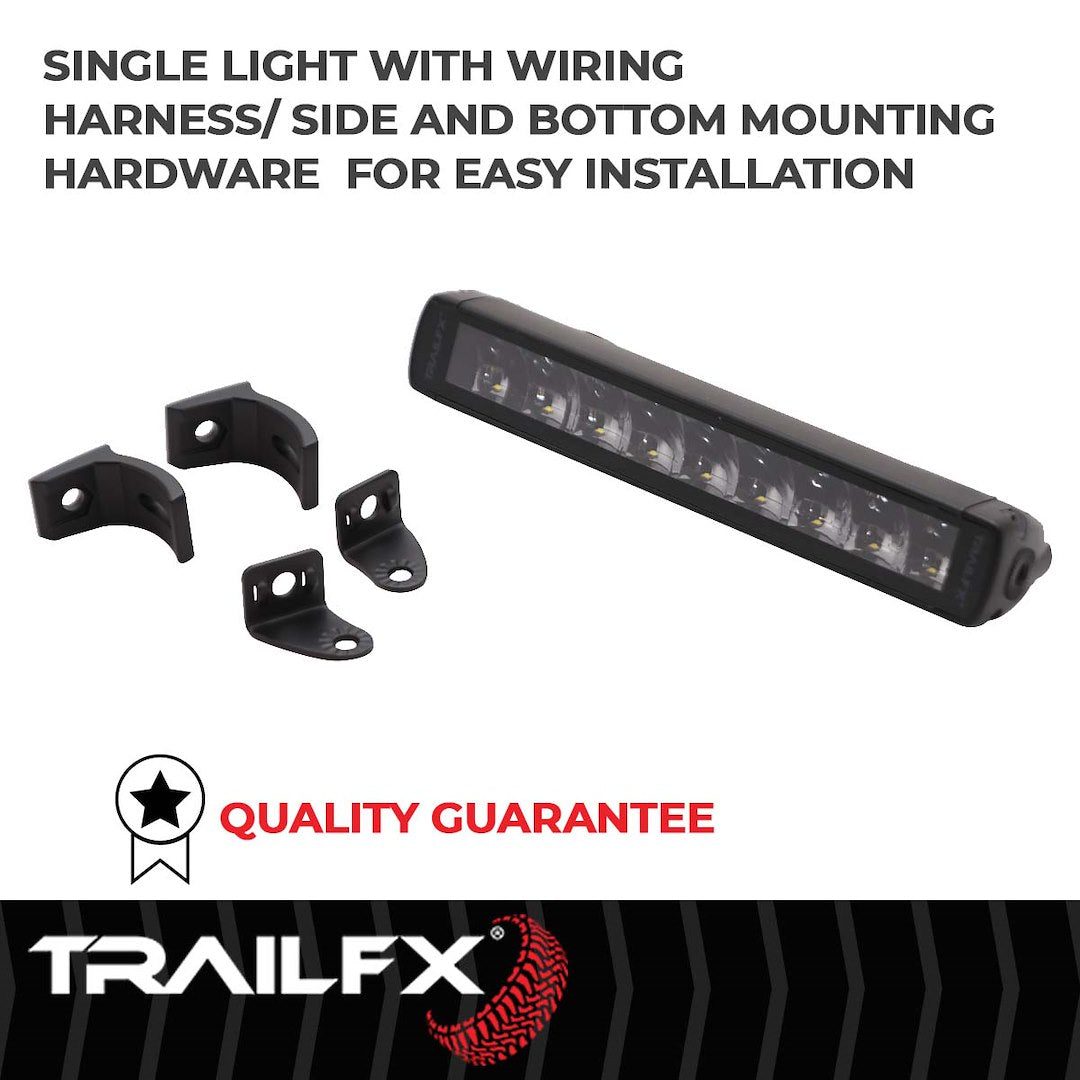 TFX 10" LED Light Bar – 45W, Combo Beam, 3780 Lumens, Black Housing with Wiring & Mounts