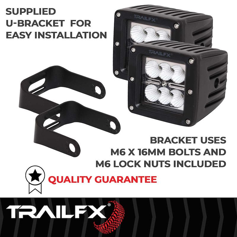 TFX 3" LED Fog Light; 20W, 1620 Lumens; 90° Flood Beam; IP67 Rated; Includes Wiring Harness, Set of 2.