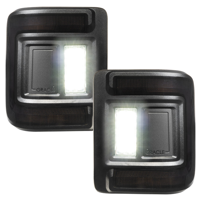 LED Tail Light Set, Tinted Lens, Black Housing, Flush Mount, 12 Reverse LEDs, Clear Bulb, Set of 2, Plug-and-Play, Includes Reflectors and Resistors