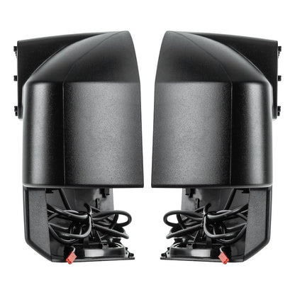 Black Exterior Mirror Covers, Full Polycarbonate, Set of 2, with Integrated 24 Cree LEDs, 2250 Lumens, 45° Beam Angle for Peripheral Illumination