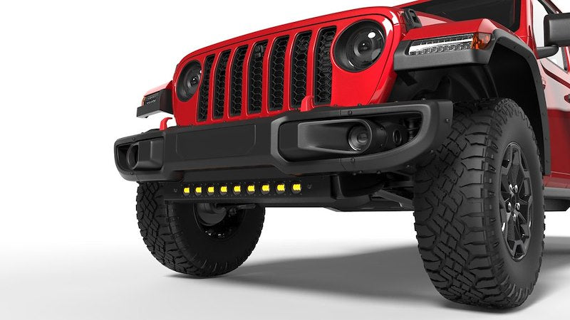 Skid Plate; Front Bumper Mount; Powder Coated; Black Housing; Steel