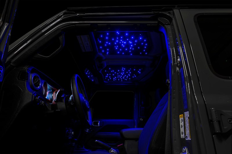 Headliner; StarLINER; Black; 2 Inch Thick Dense Foam; With RGB Remote Control/ Mounting Hardware/ Wiring Adapter Cables