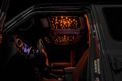 Headliner; StarLINER; Black; 2 Inch Thick Dense Foam; With RGB Remote Control/ Mounting Hardware/ Wiring Adapter Cables