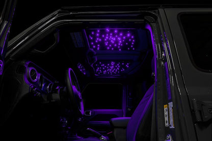 Headliner; StarLINER; Black; 2 Inch Thick Dense Foam; With RGB Remote Control/ Mounting Hardware/ Wiring Adapter Cables