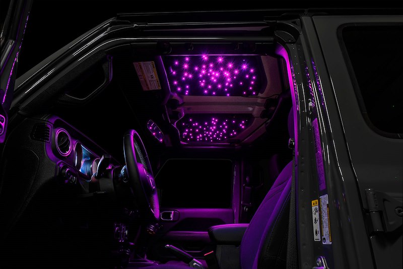 Headliner; StarLINER; Black; 2 Inch Thick Dense Foam; With RGB Remote Control/ Mounting Hardware/ Wiring Adapter Cables