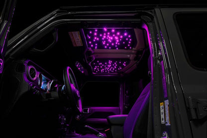 Headliner; StarLINER; Black; 2 Inch Thick Dense Foam; With RGB Remote Control/ Mounting Hardware/ Wiring Adapter Cables