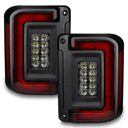 Tail Light Assembly; LED; Clear Lens; Black Housing; White/ Amber Bulb; Flush Mount; Set Of 2