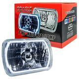 Oracle 7x6 Inch Rectangular Headlights H6054 White Halo Chrome Housing