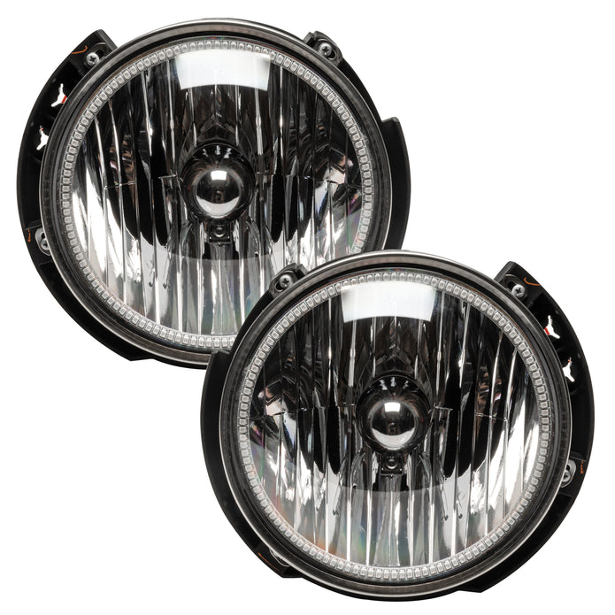 Headlight Assembly; LED Bulb; OEM Factory Style; ColorSHIFT - BC1; Clear Lens; Chrome Housing; DOT/ SAE Approved; Set Of 2