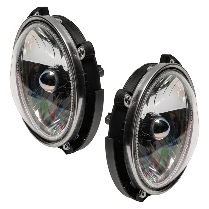 Headlight Assembly; LED Bulb; OEM Factory Style; ColorSHIFT - BC1; Clear Lens; Chrome Housing; DOT/ SAE Approved; Set Of 2