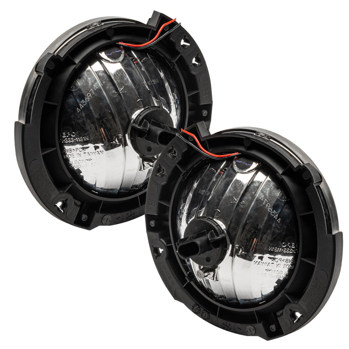 Headlight Assembly; LED Bulb; OEM Factory Style; ColorSHIFT - BC1; Clear Lens; Chrome Housing; DOT/ SAE Approved; Set Of 2