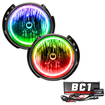 Headlight Assembly; LED Bulb; OEM Factory Style; ColorSHIFT - BC1; Clear Lens; Chrome Housing; DOT/ SAE Approved; Set Of 2