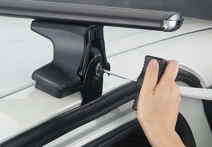 INNO Racks Aero Roof Bars Black 165 lb - Through Mount for Smooth Roofs, Set of 4 with Torque Knobs and Locks