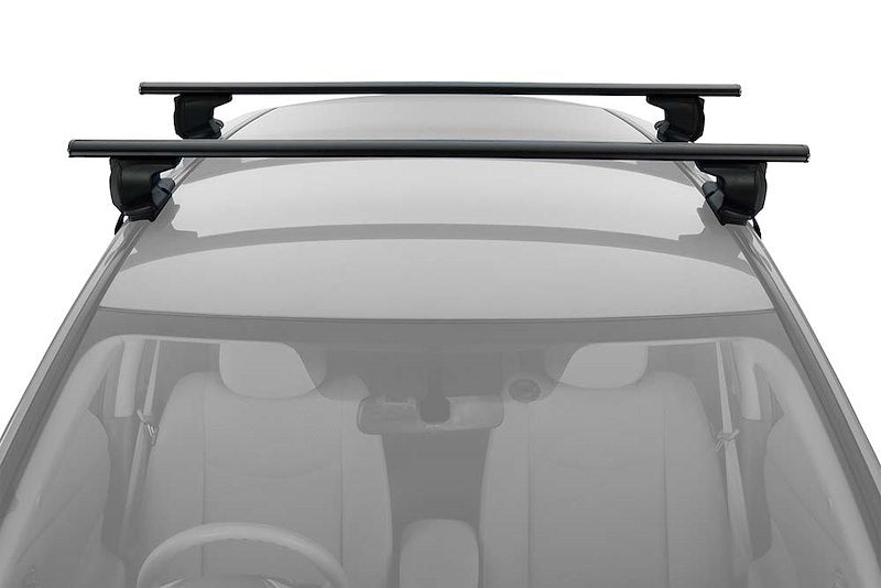 INNO Racks Aero Roof Bars Black 165 lb - Through Mount for Smooth Roofs, Set of 4 with Torque Knobs and Locks