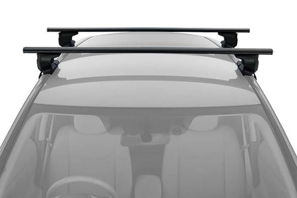 INNO Racks Aero Roof Bars Black 165 lb - Through Mount for Smooth Roofs, Set of 4 with Torque Knobs and Locks