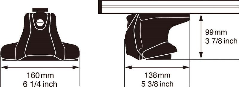 INNO Racks Aero Roof Bars Black 165 lb - Through Mount for Smooth Roofs, Set of 4 with Torque Knobs and Locks