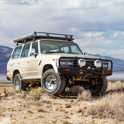 ARB Bar Off-Road Front Bumper Fits 1981-1987 Toyota Land Cruiser - Recessed Winch & Tow Hook Ready Black Steel (1 pc)