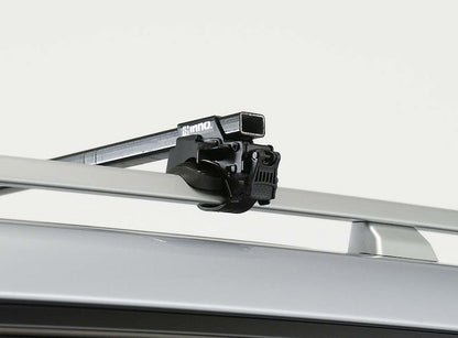 Square Base Roof Rack Kit, for Raised Side Rails, Black, 110 lb Capacity, Set of 4 with Straps and Locks.