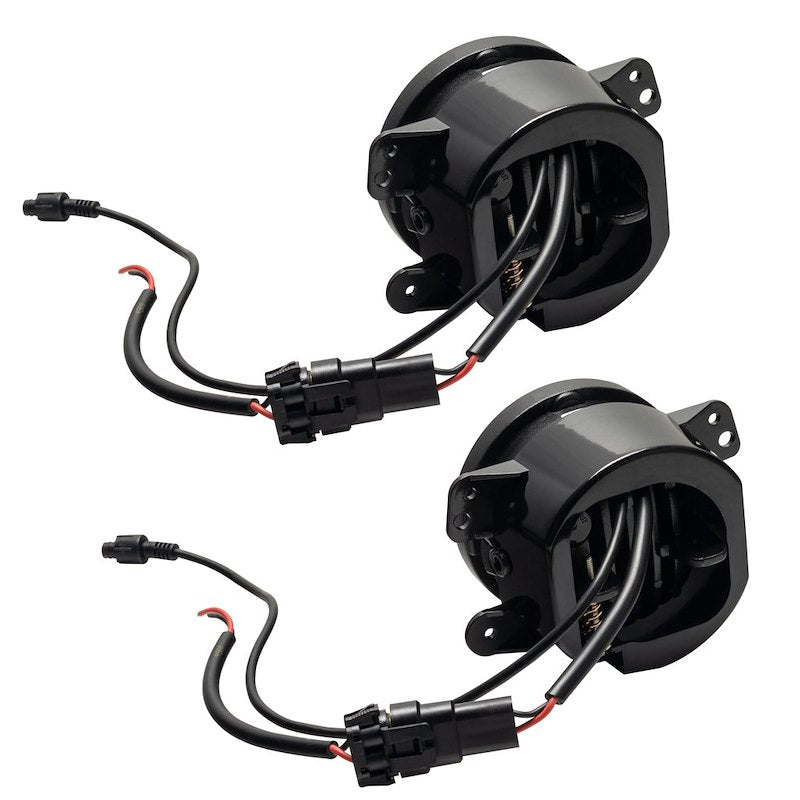 LED Driving/Fog Lights, Round, 20W, 3000 Lumens, Clear Halo, Black Housing, Bolt Mount, Plug-and-Play Wiring