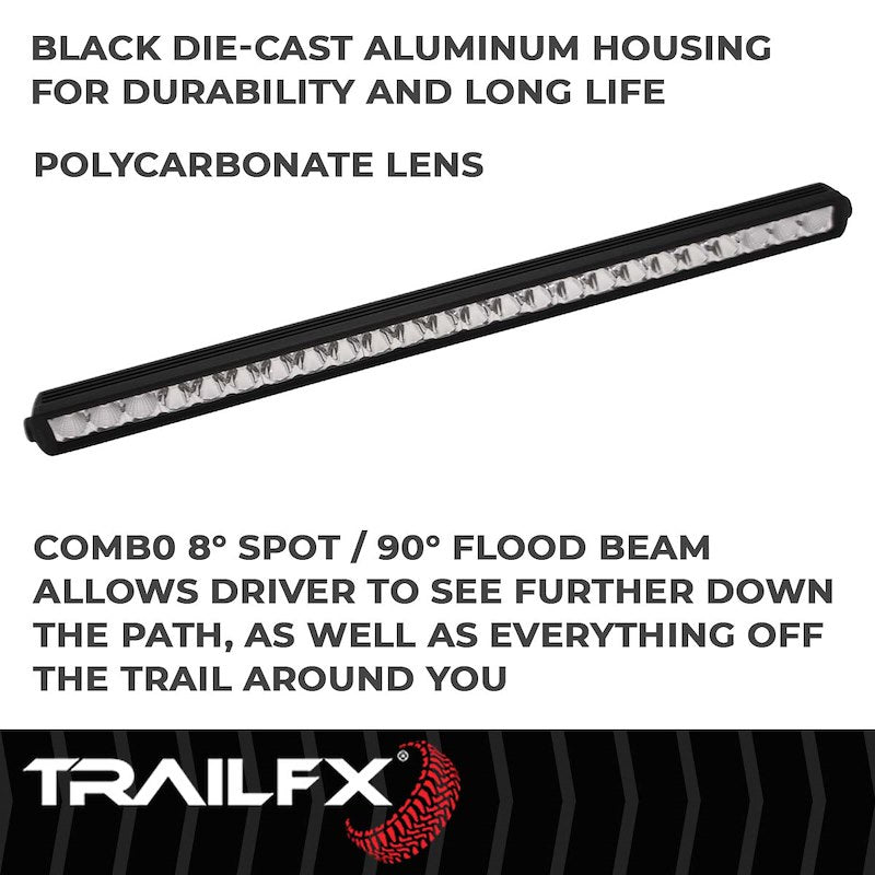 TFX 30" LED Light Bar – 120W, Combo Beam, 14400 Lumens, Black Housing with Wiring & Mounting Brackets