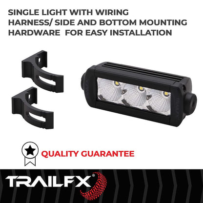 TFX 5" LED Light Bar – 15W, Flood Beam, 1800 Lumens, Black Housing with Wiring & Mounting Brackets