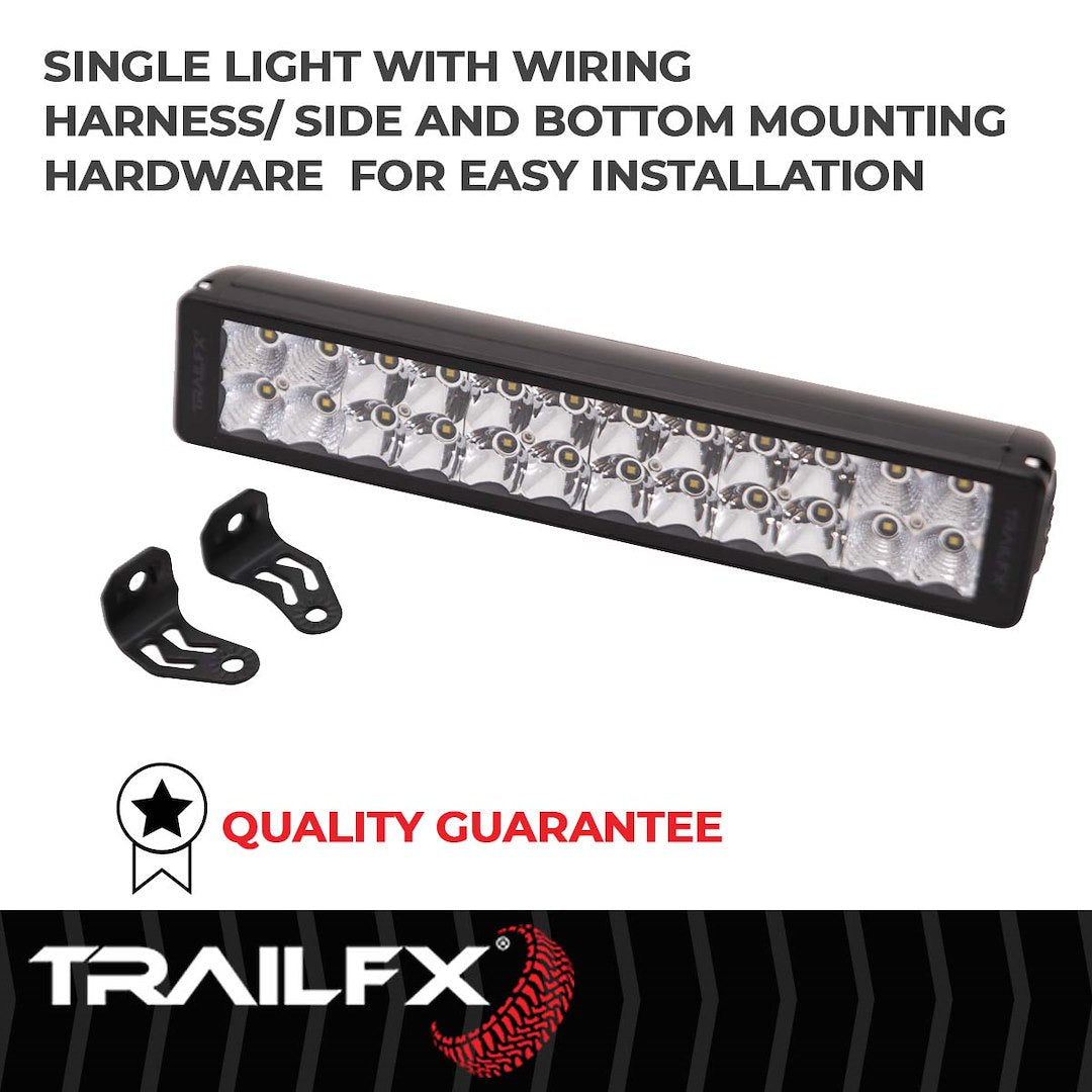 TFX 12" LED Light Bar – 72W, Combo Beam, 10800 Lumens, Black Housing with Wiring & Mounting Brackets