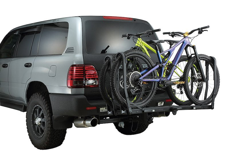 INNO Racks Hitch-Mount Bike Rack Black 120 lb - Fits 1-1/4" & 2" Receivers, Holds 2 Bikes, Foldable with Lock