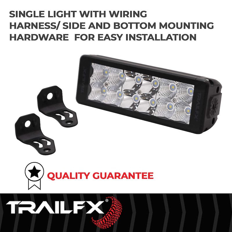 TFX 6" LED Light Bar – 18W, 2280 Lumens, Flood & Spot Beam, Black Housing with Wiring & Mounting Brackets