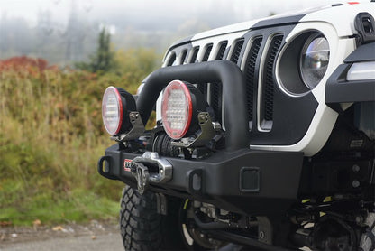 ARB Stubby Bar Off-Road Front Bumper Fits 2024-2025 Jeep Gladiator - Black Steel, Winch-Ready with D-Ring & Antenna Mount (1 pc)