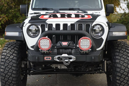 ARB Stubby Bar Off-Road Front Bumper Fits 2024-2025 Jeep Gladiator - Black Steel, Winch-Ready with D-Ring & Antenna Mount (1 pc)