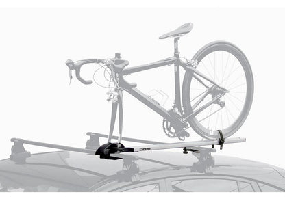 INNO Racks Roof-Mount Bike Rack Black 50 lb - Fork Mount, Holds 1 Bike with Skewer, Wheel Tray, and Lock