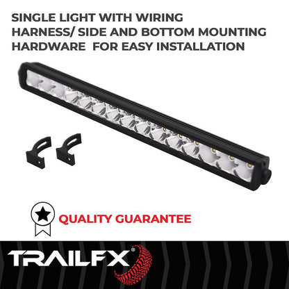 TFX 20" LED Light Bar – 75W, 9000 Raw Lumens, 6567 Effective Lumens, Spot & Flood Beam, Black Housing with Wiring & Mounting Brackets