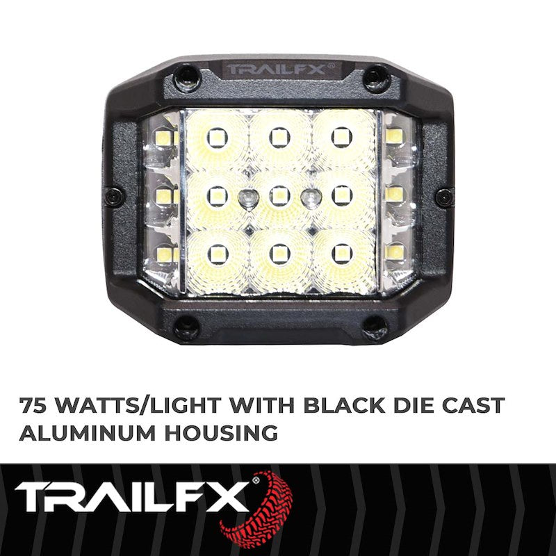 TFX 4" LED Light; 75W, 9000 Lumens; Combo Beam; IP67 Rated; 30,000 Hours; Includes Wiring.