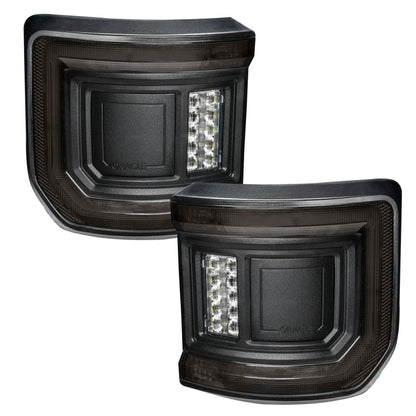 LED Tail Light Set, Tinted Lens, Black Housing, Flush Mount, 10 High-Power Reverse LEDs, Clear Bulb