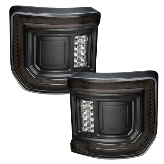 LED Tail Light Set, Tinted Lens, Black Housing, Flush Mount, 10 High-Power Reverse LEDs, Clear Bulb