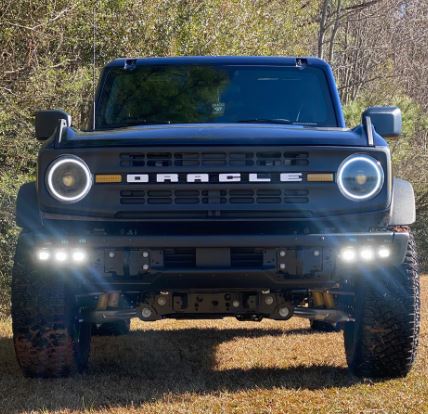 90W LED Fog Lights, Rectangular, 6000 Lumens, Clear Lens, White, with Wiring Harness, Switch, Splitters, and Hardware