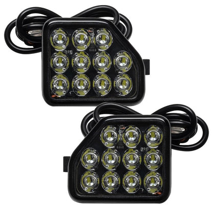 LED Backup Lights, Bumper Mount, 11W, 1000 Lumens, Clear Bulb, Black Housing, Set of 2