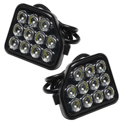 LED Backup Lights, Bumper Mount, 11W, 1000 Lumens, Clear Bulb, Black Housing, Set of 2