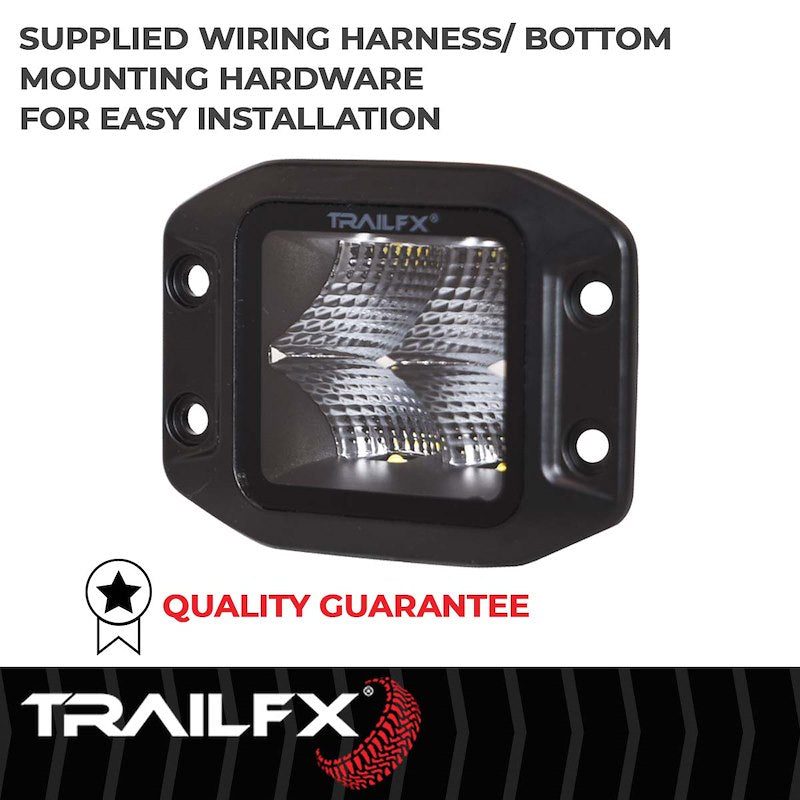 TFX 3" Flush Mount LED Light; 20W, 2400 Lumens; 90° Flood Beam; IP67 Rated; Includes Wiring Harness.