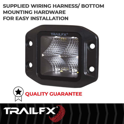 TFX 3" Flush Mount LED Light; 20W, 2400 Lumens; 90° Flood Beam; IP67 Rated; Includes Wiring Harness.