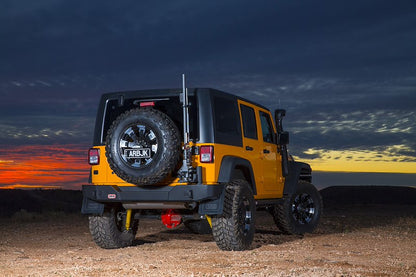 One-Piece Bumper – Textured Black Steel, D-Ring Ready with Jacking Points & Tire Carrier Option