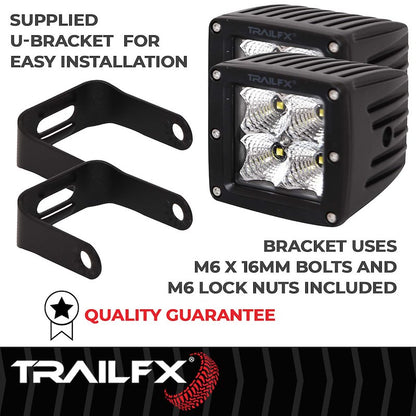 TFX 3" Cube LED Fog Light; 20W, 1920 Lumens; 90° Flood Beam; IP67 Rated; Set of 2.