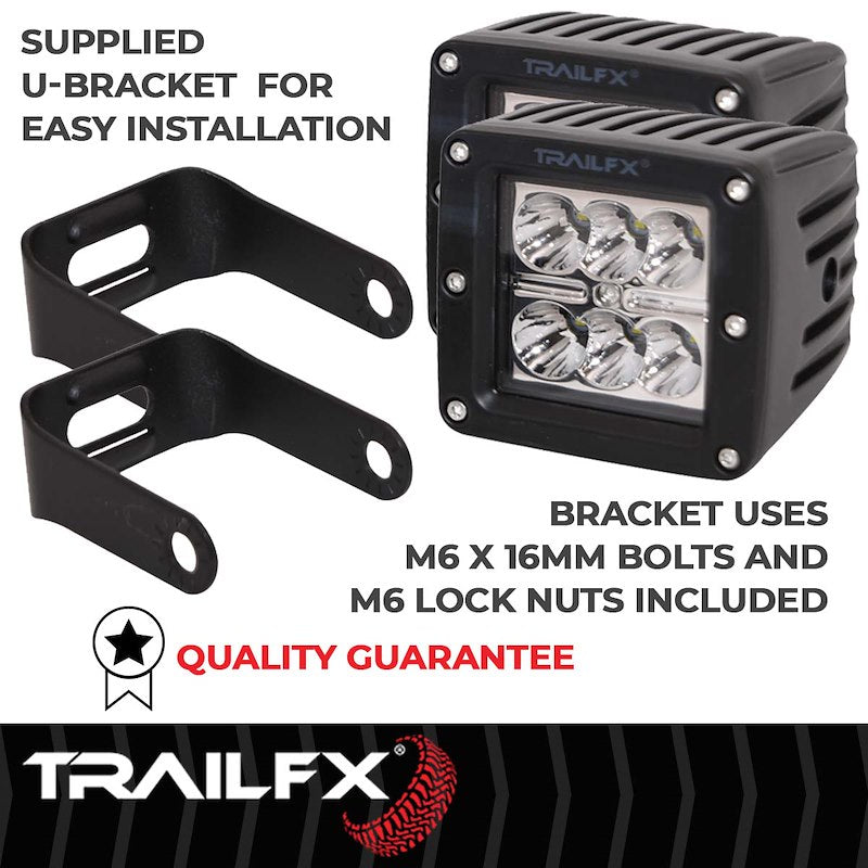 TFX 3" Cube LED Fog Light; 20W, 1620 Lumens; 8° Spot Beam; IP67 Rated; Set of 2.