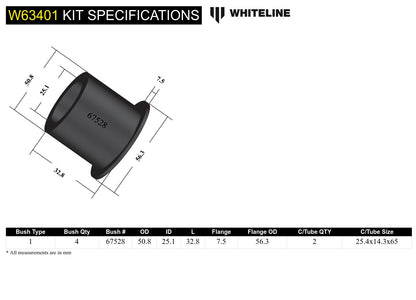 Whiteline Rear Control Arm Lower Front Inner Bushing